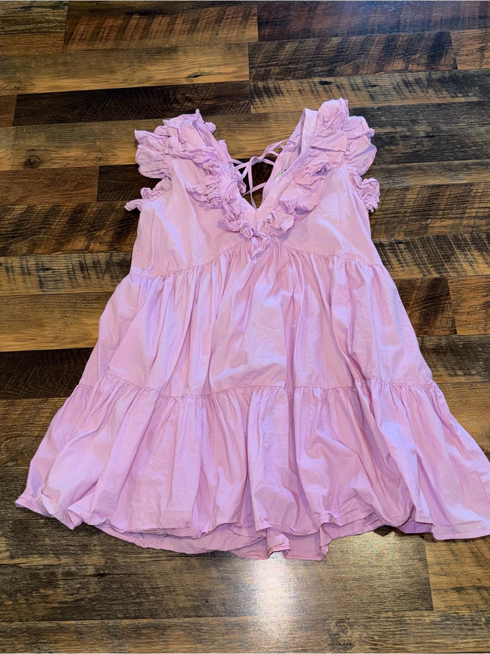 Pinch Light Pink Ruffled Tiered Babydoll Dress